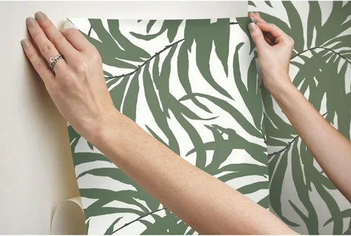 Miniatura 6 de York Wallcoverings PSW1031RL - Papel pintado de hojas de Bali, color verde