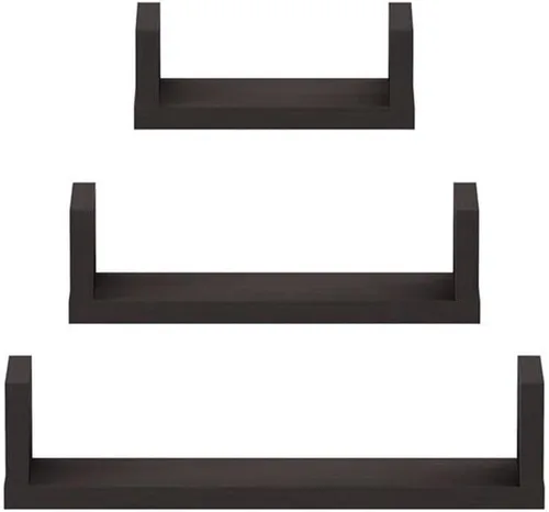 Miniatura 4 de FURINNO Estantes flotantes montados en la pared Indo, Espresso