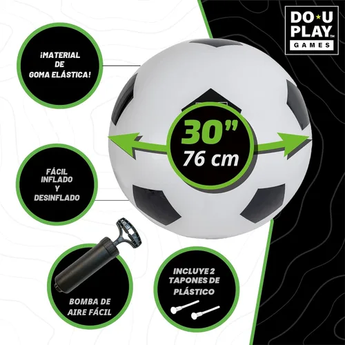 Miniatura 8 de DO-U-Play Games - Balón de fútbol jumbo, 30 pulgadas de diámetro, material de goma superior duradero y resistente, pelota inflable grande