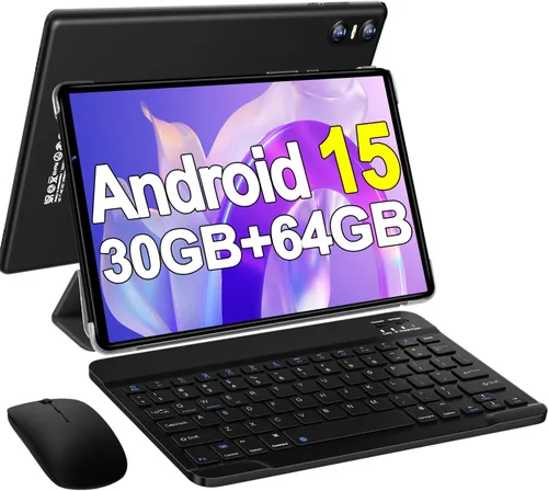 Miniatura 8 de Tableta Android 15 2025 con Teclado, Tabletas de 10.1 Pulgadas Pantalla FHD 30GB RAM 64GB ROM Expansión 1TB, Octa-Core 2.0GHz, Widevine L1, Batería