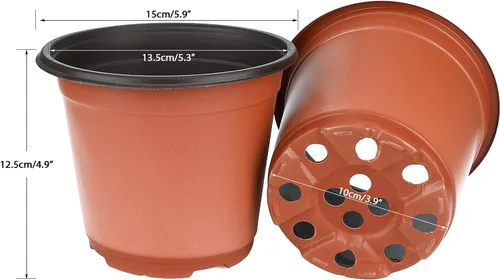 Miniatura 2 de KINGLAKE 100 piezas de macetas de plástico de 10 cm para plantas negras
