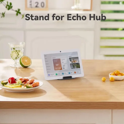 Miniatura 3 de Laivli Soporte de aluminio para Echo Show 15, soporte inclinable para Echo Show 15, con bandeja de almacenamiento, fácil cambio en modo vertical