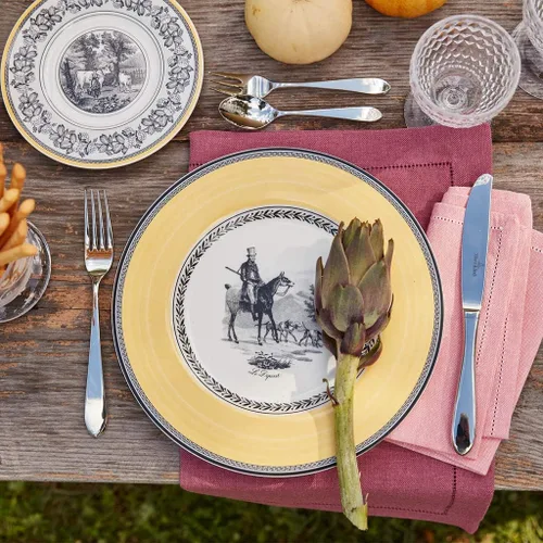 Miniatura 2 de Villeroy & Boch Audun Chasse - Plato llano, 10.5 pulgadas, blancogrisamarillo