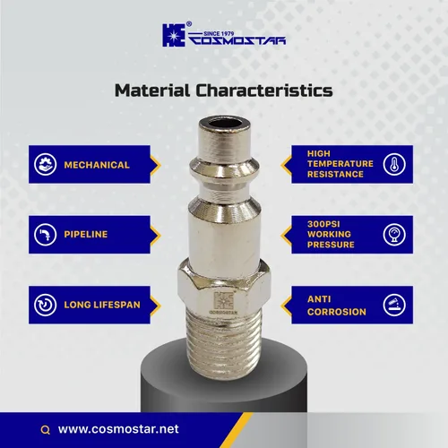 Miniatura 6 de COSMOSTAR Industries - Enchufe de aire MNPT de acero de 1/4 de pulgada, enchufe de 1/4 de pulgada y conector NPT de 1/4 pulgadas, enchufes