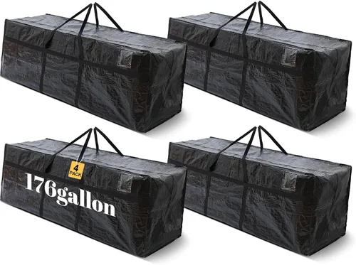 Miniatura 41 de 4 Piezas Bolsas de Mudanza Grandes con Cremallera y Asas Bolsas de Lona Tipo Duffle Plegables de Almacenamiento Extra Resistentes Extra Grandes