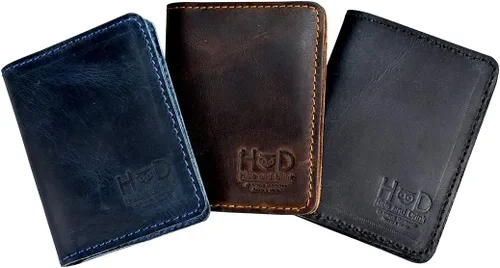 Miniatura 7 de Hide & Drink, Cartera plegable de cuero, capacidad para hasta 8 tarjetas más billetes plegados, cartera minimalista de viajero, organizador, cartera