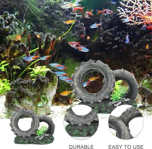 Miniatura 7 de DOITOOL Escondite de peces y camarones, decoración de coches, accesorios de escritorio, escondite de peces, escondite de acuario, decoración