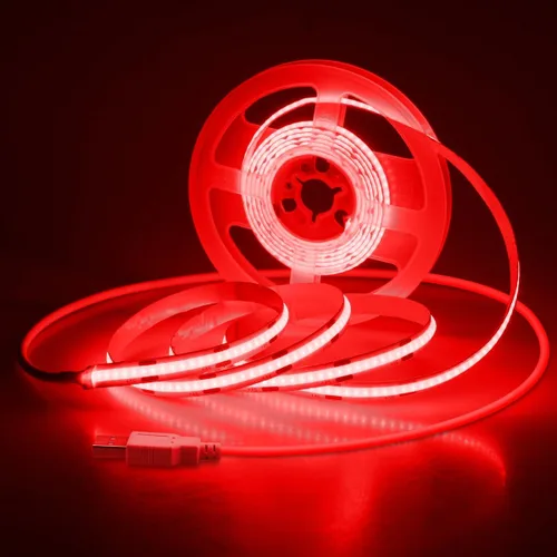 Miniatura 21 de Aclorol COB - Tira de luces LED para TV de 5 V, alimentada por USB, luz blanca cálida, 6.56 pies, 320 LED/M COB, tira de luz flexible para TV