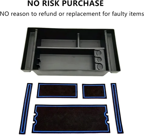 Miniatura 7 de Bandeja organizadora de consola central se adapta a accesorios para GMC Sierra/Chevy Silverado 1500 2019-2022, Silverado/Sierra 2500 HD/3500 HD Azul
