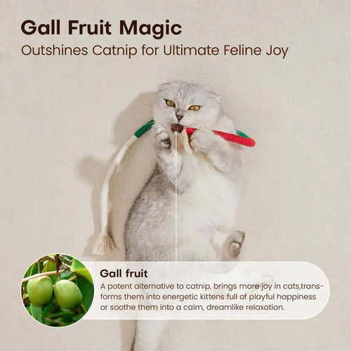 Miniatura 8 de Potaroma Juguetes para gatos con cuerdas para masticar 3 piezas con hierba gatera natural recargable, juguete seguro para limpieza de dientes