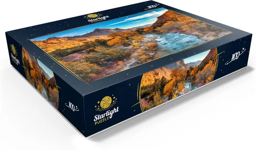 Miniatura 3 de MyPuzzle View of Watchman Mountain and The Virgin River in Sion National Park en el suroeste de los Estados Unidos, cerca de Springdale, Utah