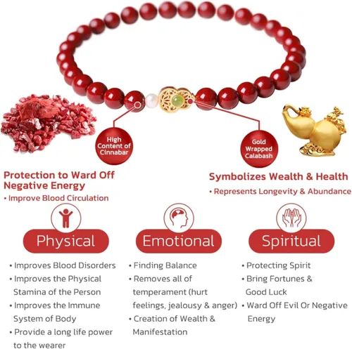 Miniatura 2 de Pulsera de Feng Shui para mujer, dijes de cinabrio para buena suerte y riqueza, amuletos de protección y buena suerte, regalos de Feng Shui 2024