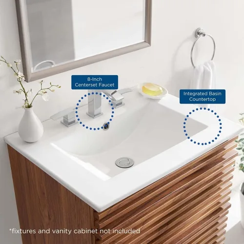 Miniatura 3 de Modway EEI-3766-WHI Cayman - Lavabo de baño de 24 pulgadas, color blanco