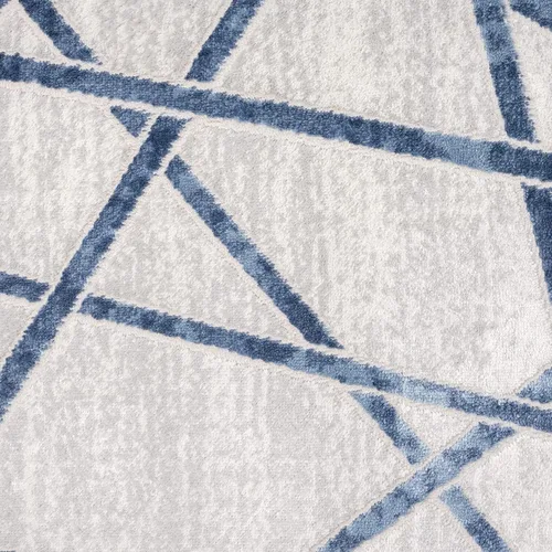 Miniatura 8 de Abani Atlas - Alfombra de área azul y gris, de 4 x 6 pies, diseño cruzado, duradera, no desprende pelusa, fácil de limpiar