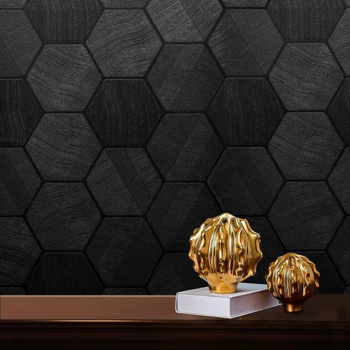 Miniatura 15 de Papel Tapiz 3D Despegar y Pegar Papel de Contacto Negro 15.7'' X 118'' Papel de Pared Amigable para Inquilinos Papel Tapiz PARA Gabinetes y Cajones