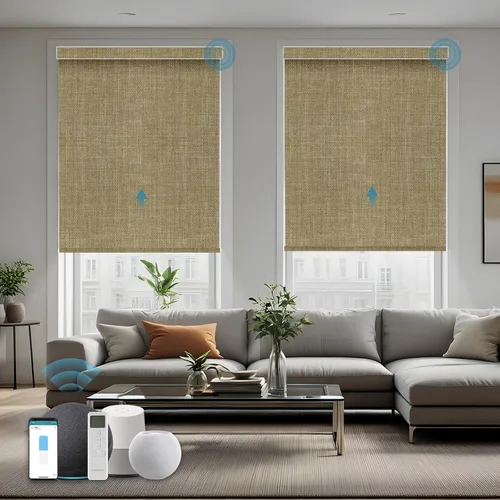 Miniatura 32 de Persiana Motorizada, Compatible con Homekit Thread-Enabled, Persianas Inteligentes 100% Opacas con Control Remoto, Persiana Enrollable Eléctrica