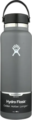 Miniatura 41 de Hydro Flask - Botella de agua de acero inoxidable aislada - Boca ancha con tapa flexible, sin derrame, a prueba de fugas y recargable de 40 oz Negro