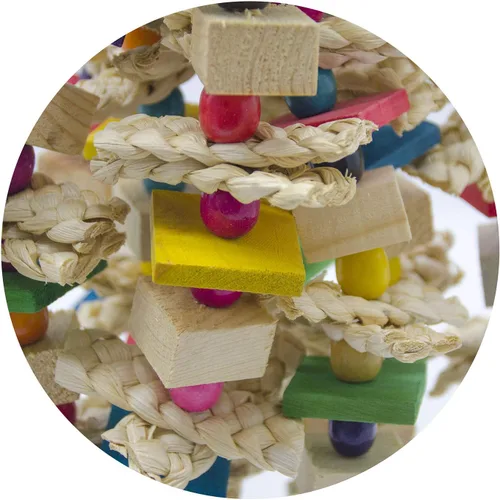 Miniatura 4 de EBaokuup Juguete masticable grande para loros – Bloques de loros de pájaros, juguete desgarrador, jaula de pájaros, juguete para mordedura de jaula