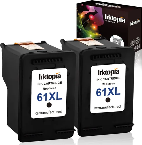 Inktopia Cartucho de tinta remanufacturado de repuesto para HP 61XL 61 XL 2 negro para impresora HP Envy 4500 4502 5530 5534 Deskjet 1000 1050 1512