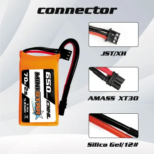 Miniatura 2 de CNHL Batería Lipo de 650mAh 7.4v 2s 70C con enchufe XT30 para 120 tamaño FPV Torrent 110 Inductrix FPV Racing Drone como EMAX Tinyhawk 2 Tiny Whoop