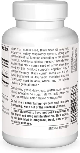 Miniatura 2 de Source Naturals Aceite de semilla de comino negro para apoyo respiratorio -120 cápsulas blandas