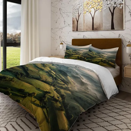 Miniatura 23 de Batmerry Compass Rose Twin Size 3 Pieces Bedding Duvet Cover Sets, Soft Fluffy Floral Themed Design 100% Cotton Printed Duvet Cover for All Season