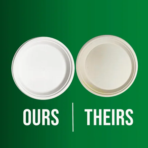 Miniatura 8 de Platos de papel, 100 % compostables, 10 pulgadas por 0.5 pulgadas de profundidad, plato desechable resistente, certificado (BPI), sin (PFAS)