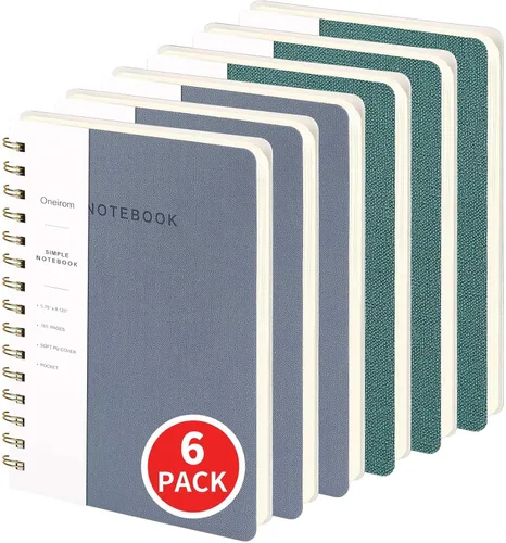 Miniatura 53 de Cuaderno de espiral – Cuaderno grande de tapa dura de 8.5 x 10.98 pulgadas con banda elástica y bolsillo, 180 páginas, diario plano de alambre