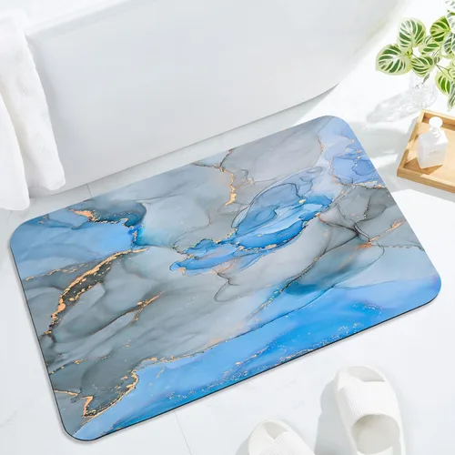 Miniatura 12 de Gibelle Alfombra de baño súper absorbente, de secado rápido, delgada, para debajo de la puerta, antideslizante, parte trasera de goma, para frente