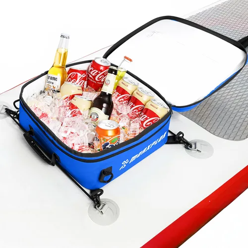 MORXPLOR Bolsa térmica impermeable de PVC para paddleboard, 12 latas, enfriador aislado suave para paddleboard, camping, kayak Azul oscuro
