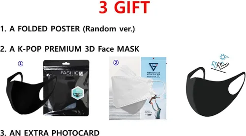 BTS MAP of The Soul: 7 [4 ver] Álbum+Póster Oficial Plegado (4 ver.)+Tarjeta fotográfica adicional+Máscara KPOP Premium (ver. 4)