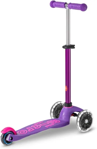 Miniatura 4 de Micro Kickboard Mini scooter LED para niños de 2 a 5 años Niños de hasta 110 libras Diseño de 3 ruedas inclinadas para dirigir Barra en T