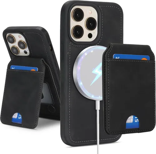 Miniatura 27 de Havaya Funda Cartera para iPhone 13 Pro Max e iPhone 12 Pro Max, Compatible con MagSafe 2 en 1, Desmontable Magnética con Portarjetas, Ranura