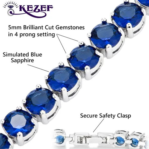 Miniatura 2 de KEZEF Pulsera de tenis CZ redonda de 0.197in CZ plata sobre latón 7 pulgadas