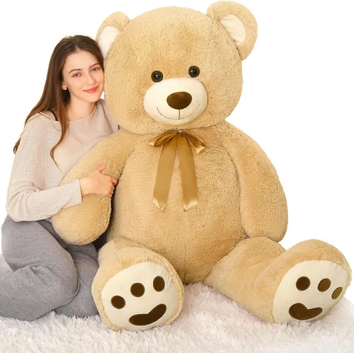 Miniatura 14 de MorisMos Oso de peluche gigante de 47 pulgadas Animal de peluche de 4 pies, Oso de peluche grande para baby shower, Regalos de oso de peluche