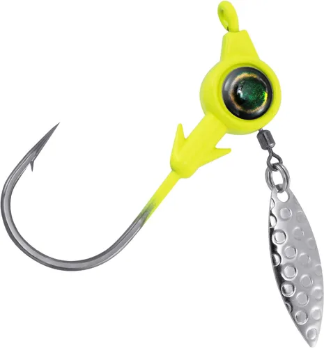 Miniatura 11 de Dr.Fish Paquete de 10 jigs Underspin Jigs Heads 3D Eye Freshwater Swimbait Jig Freshwater Bass Walleye Fishing Mustad Hooks Sauce Blade 1/8oz, Sin
