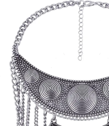 Miniatura 3 de YAZILIND Collar Collares Colgantes Vintage Maxi Gargantilla Declaración Collier Boho Mujer Joyería, Metal