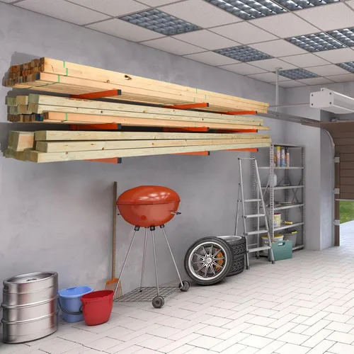 Miniatura 7 de Ultrawall Estantes organizadores de madera para montaje en pared, estantes de metal para almacenamiento de madera, estantes de almacenamiento