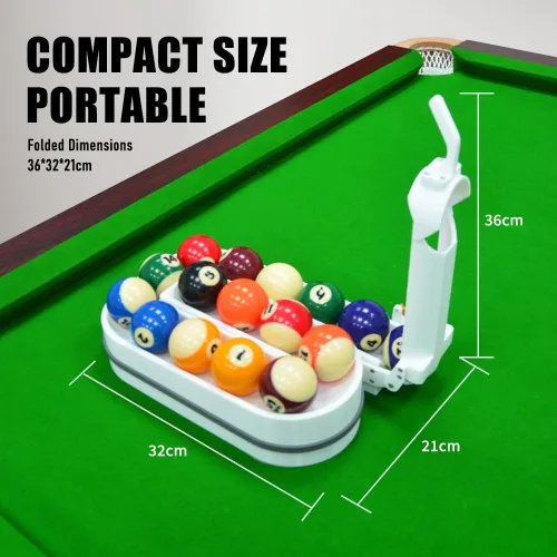 Miniatura 4 de Estante de bolas de piscina de precisión: herramienta de entrenamiento de billar impresa en 3D para una práctica consistente, crea triángulo Blanco