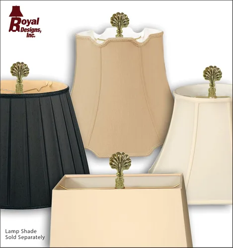 Miniatura 4 de Royal Designs, Inc. F-5018PB-2 Seashell Lamp Finial para la pantalla de la lámpara, latón pulido