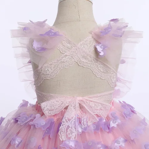 Miniatura 4 de Vestido para sesión de fotos de fiesta de cumpleaños con espalda descubierta para bebé, niña, mariposa, fresa, volantes, princesa, pastel, fiesta