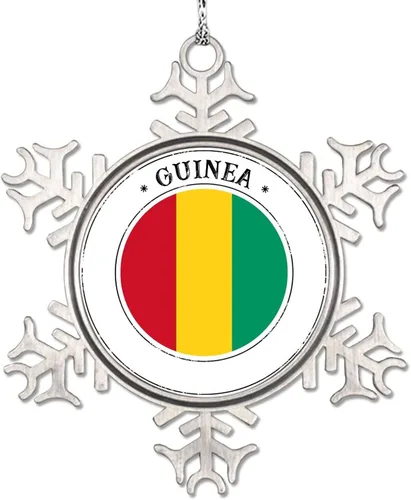 Miniatura 14 de Adornos de Navidad con la bandera de Haití 2022, adorno de copo de nieve, recuerdo de la ciudad del país, adornos de árbol de Navidad, regalo