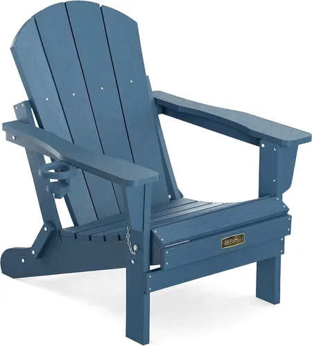 Miniatura 63 de SERWALL - Silla plegable Adirondack para patio, jardín, exterior, resistente a la intemperie, sillas para hoguera, color naranja