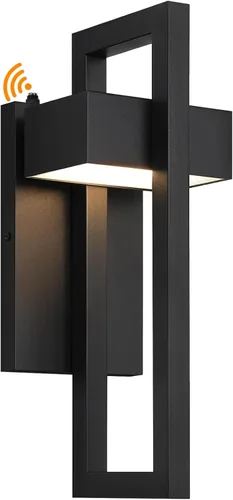 AKEZON Luces LED de pared para exteriores del anochecer al amanecer, 1000LM 3000K moderno aplique exterior integrado, accesorio LED reemplazable de