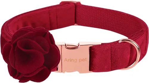 Miniatura 21 de ARING PET Collar de perro con corbatín, collares de terciopelo para perros con corbatín extraíble, collar de lazo ajustable para perros hembras