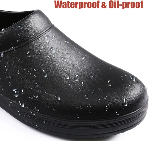 Miniatura 5 de SECHRITE Zapatos de chef para mujeres y hombres, antideslizantes, para jardín, trabajo, cocina, impermeables, antideslizantes, zuecos de enfermería