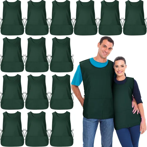 Miniatura 12 de Suhine delantal de zapatero con 2 bolsillos profundos y lazos laterales delantal unisex para trabajo en la cocina