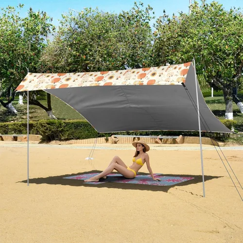 Miniatura 6 de Ramo de calabazas otoñales de girasol, tienda de campaña y toldo de playa de fácil instalación para viajes familiares, picnics y campamentos