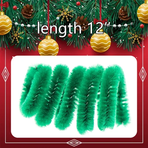 Miniatura 2 de Waycreat 200 limpiapipas de felpilla verde oscuro para decoración de manualidades (0.236 in x 12 pulgadas)