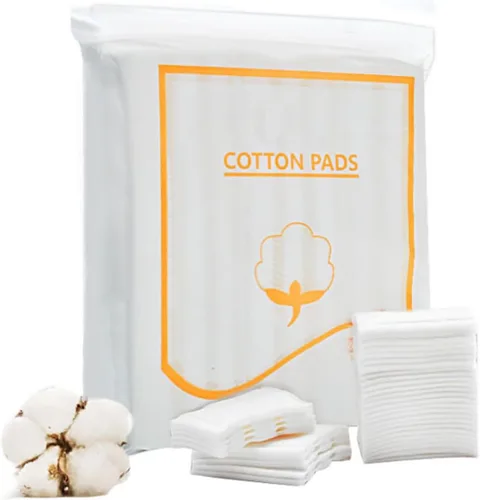 200 almohadillas rectangulares de algodón orgánico puro para maquillaje facial sin pelusas, almohadillas de limpieza facial cuadradas, toallitas de